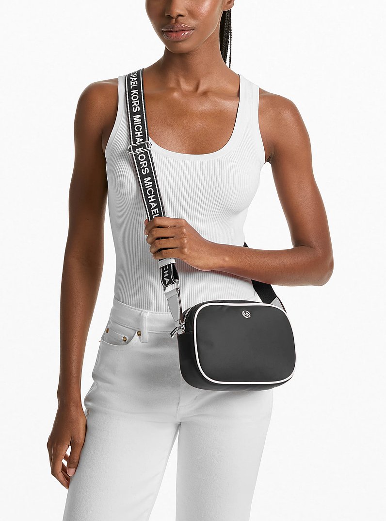 Jet Set Medium Nylon Crossbody Bag in BLACK | Michael Kors