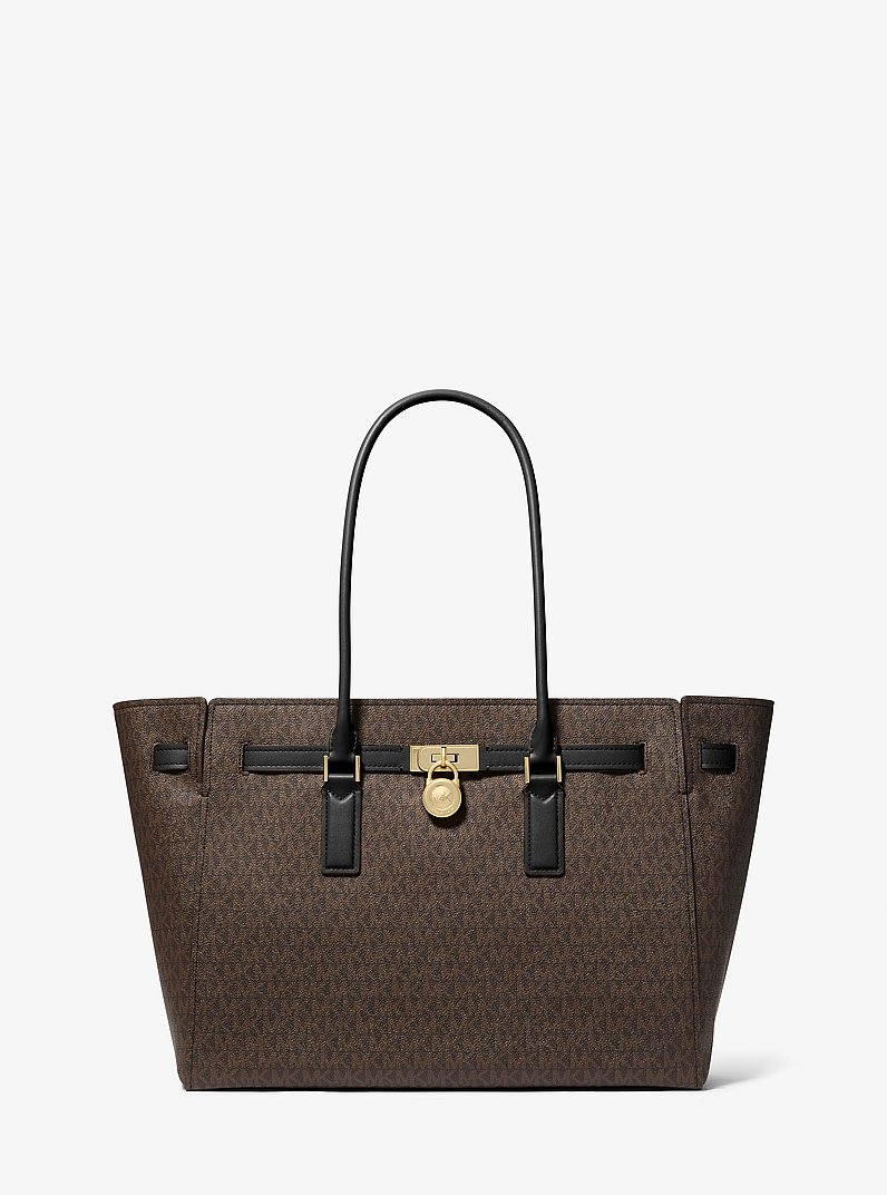 Grand cabas Hamilton Moderne &agrave; logo Signature in MARRON/NOIR | Michael Kors