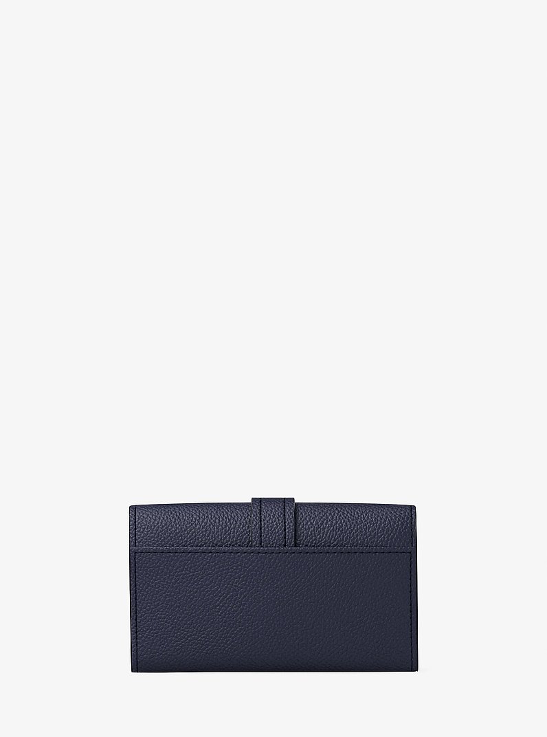 Trifold-Brieftasche Nolita Medium aus gekrispeltem Leder in BLAUGR&Uuml;NES KLEID | Michael Kors