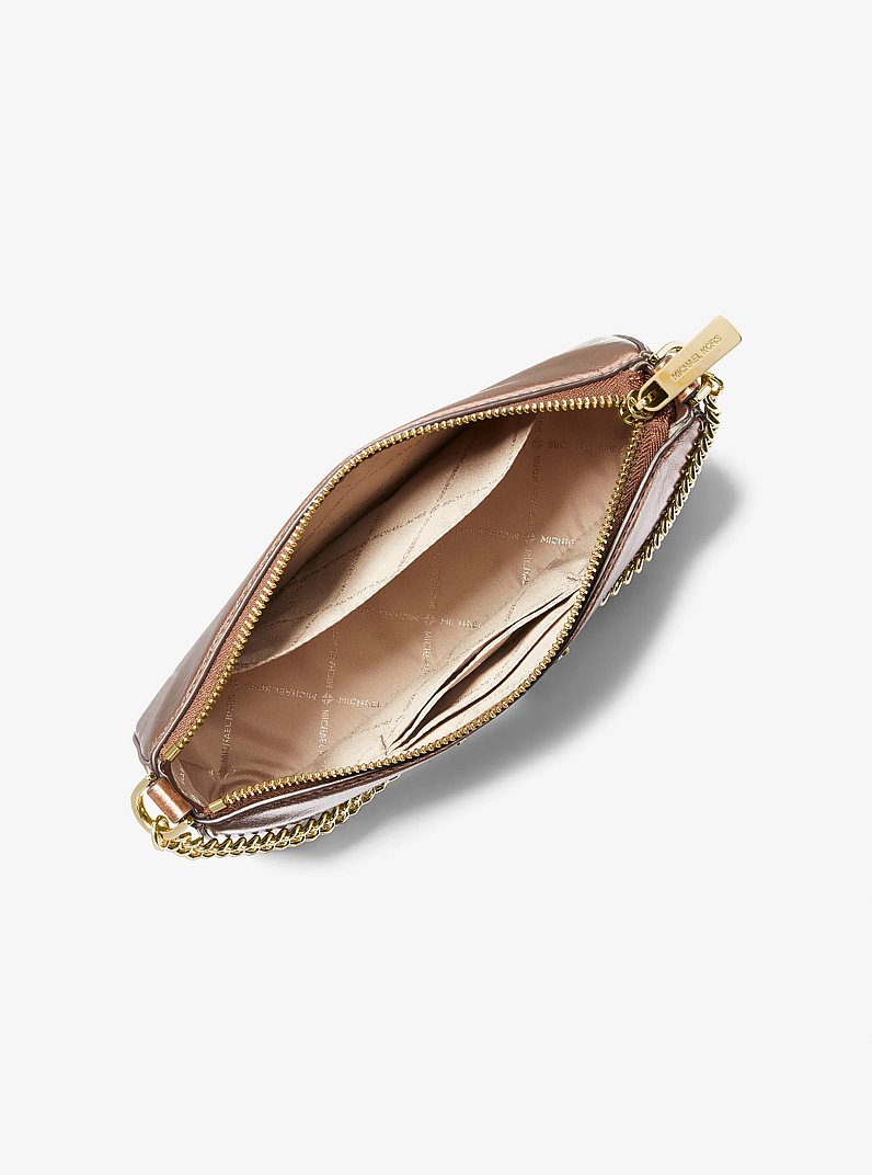【MICHAEL KORS】新品未使用 PACKING CUBE SET Jet Set Medium Metallic Shoulder Bag and Card Case Gift Set
