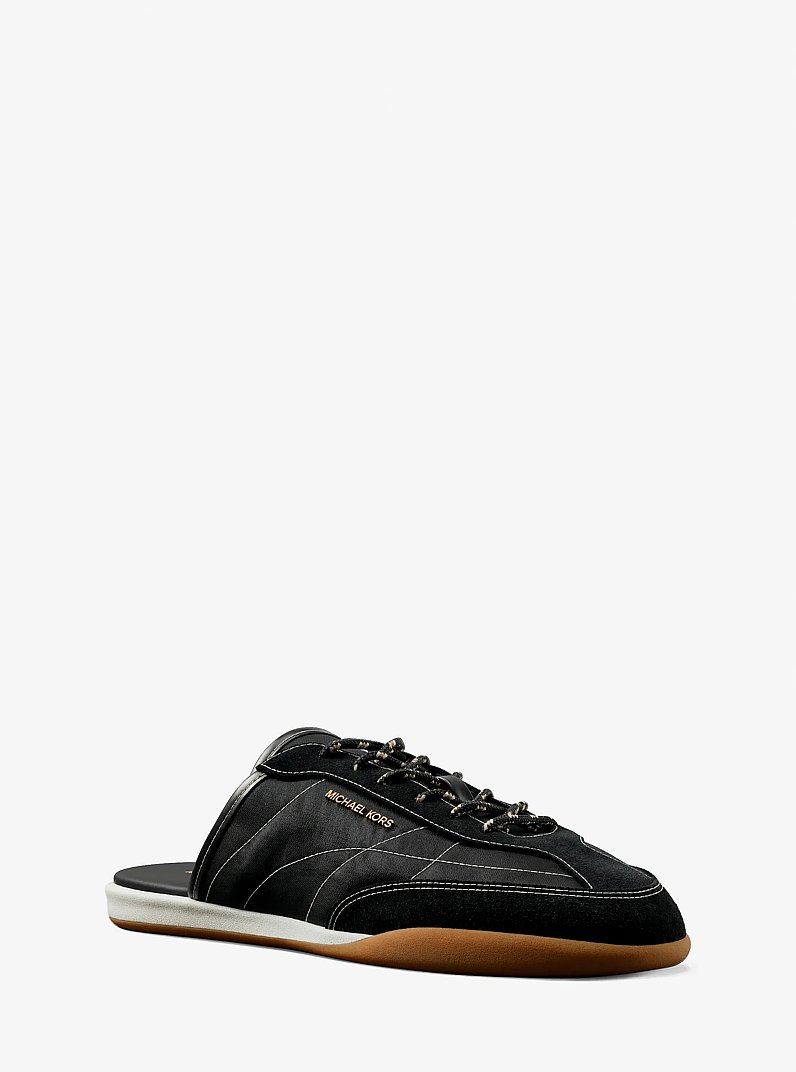 Nolan Nylon and Suede Mule in BLACK | Michael Kors