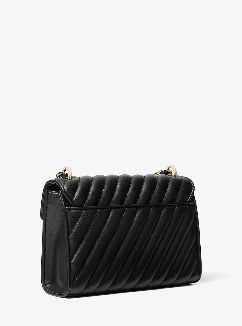 Rose Medium Quilted Shoulder Bag in BLACK | Michael Kors