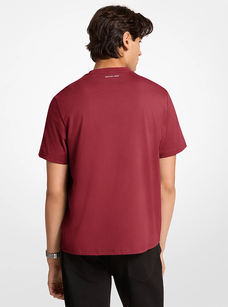 T-shirt en jersey de coton &agrave; logo graphique in BORDEAUX | Michael Kors