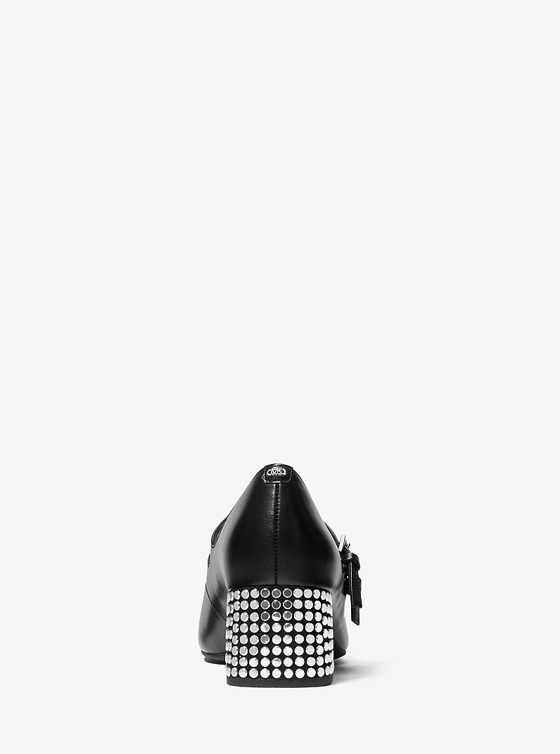 Matilda Studded Leather Mary Jane Pump in BLACK | Michael Kors