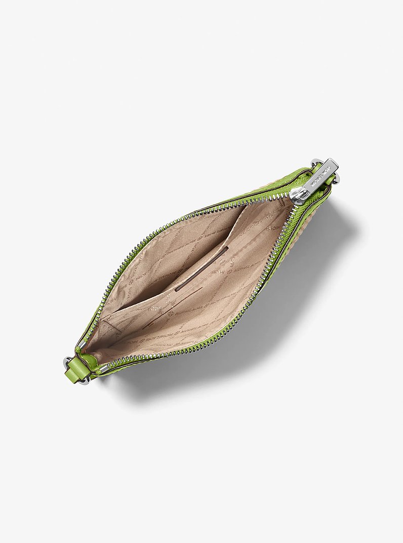 Jet Set Travel Small Woven Wristlet in LIME | Michael Kors