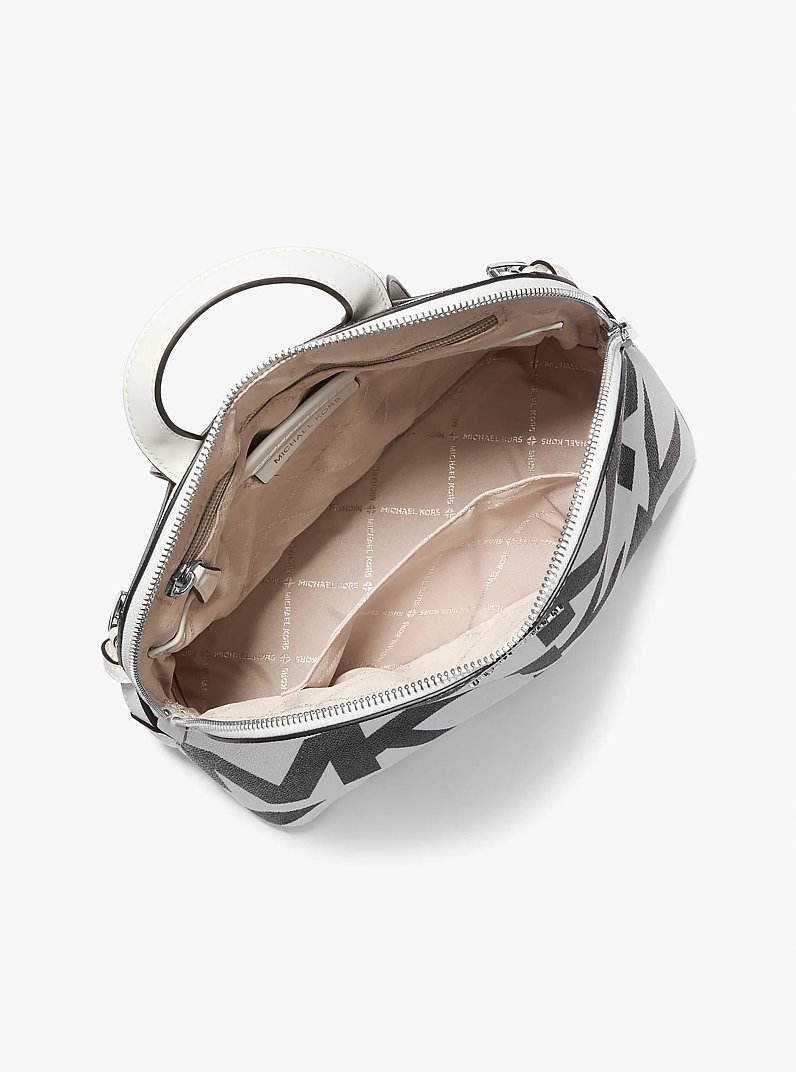 Cindy Large Graphic Logo Backpack in OPTIC WHITE/BLK | Michael Kors