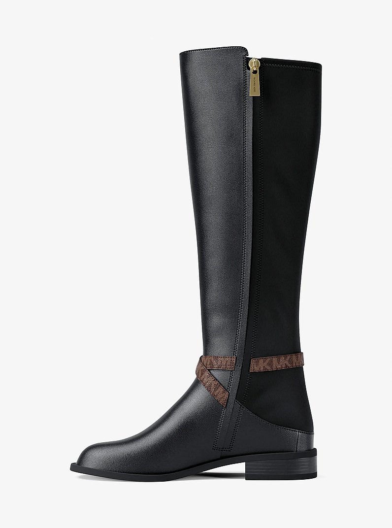Rachel Signature Logo Trim Boot in BLK/BROWN | Michael Kors