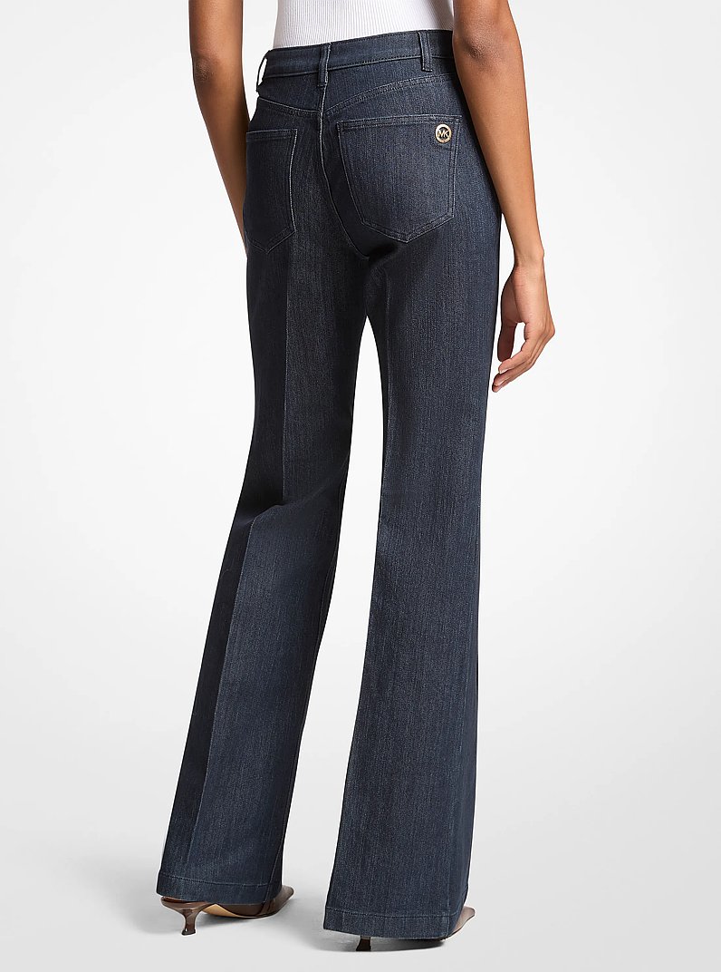 Pintuck Bootcut Stretch Denim Jeans in RINSE | Michael Kors