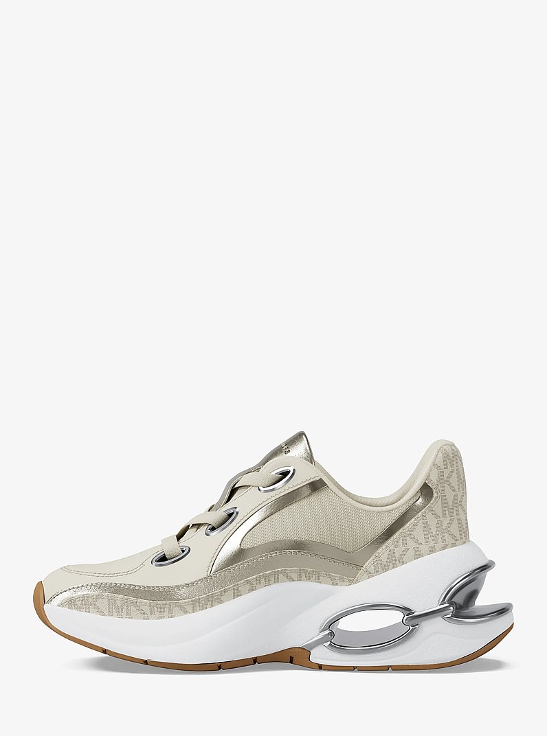Toni Mixed-Media Trainer in VANILLA | Michael Kors