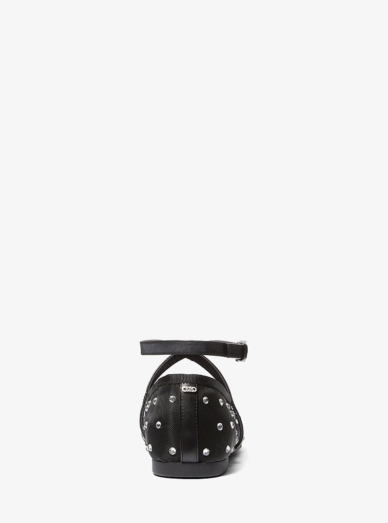 Collette Embellished Mesh Ballet Flat in BLACK | Michael Kors