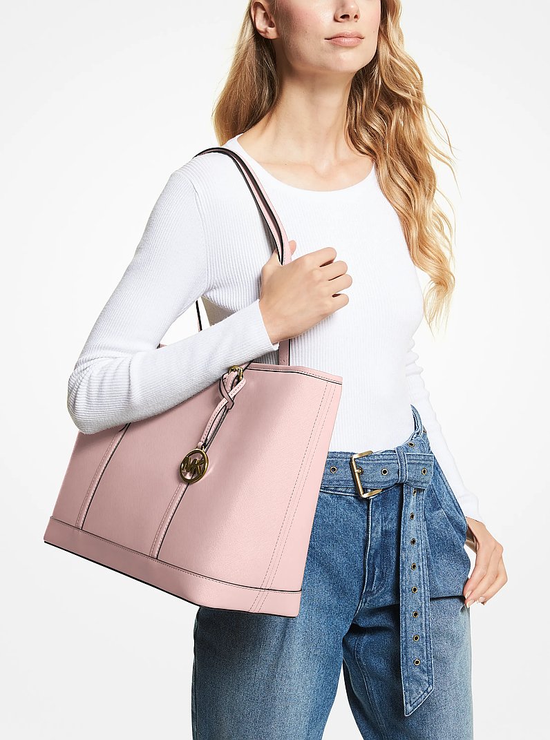 Jet Set Travel Large Saffiano Leather Tote Bag in POWDER BLUSH | Michael Kors