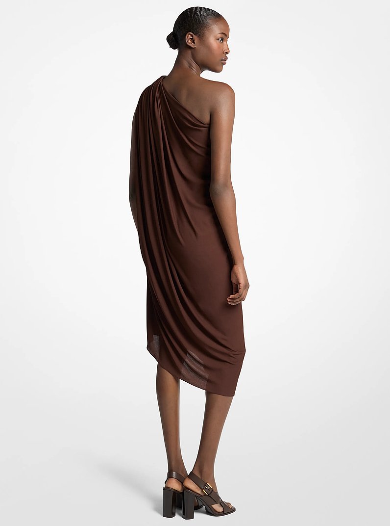 Vestido de un hombro con drapeado de tejido jersey de georgette in EXPRESO | Michael Kors