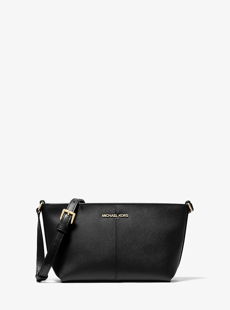 Michael Kors ショルダーバッグ Black Michael Kors Dover Small Leather Crossbody Bag with Top Zip (Black
