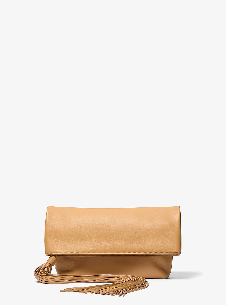 Thalitha Leather Foldover Clutch in CASHEW | Michael Kors