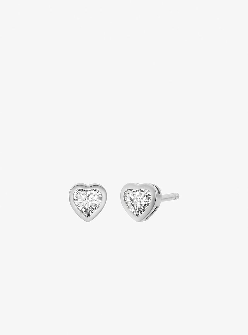 Pulsera deslizante con corazones de circonia c&uacute;bica y aretes de bot&oacute;n in PLATEADO | Michael Kors