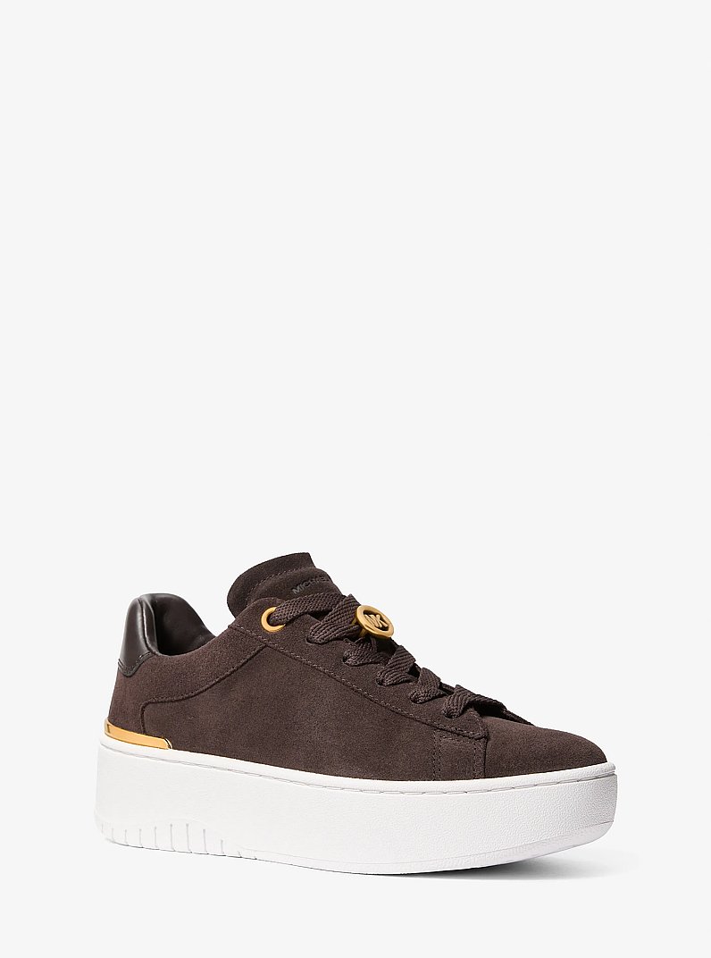 Dottie Suede Platform Sneaker in CHOCOLATE | Michael Kors