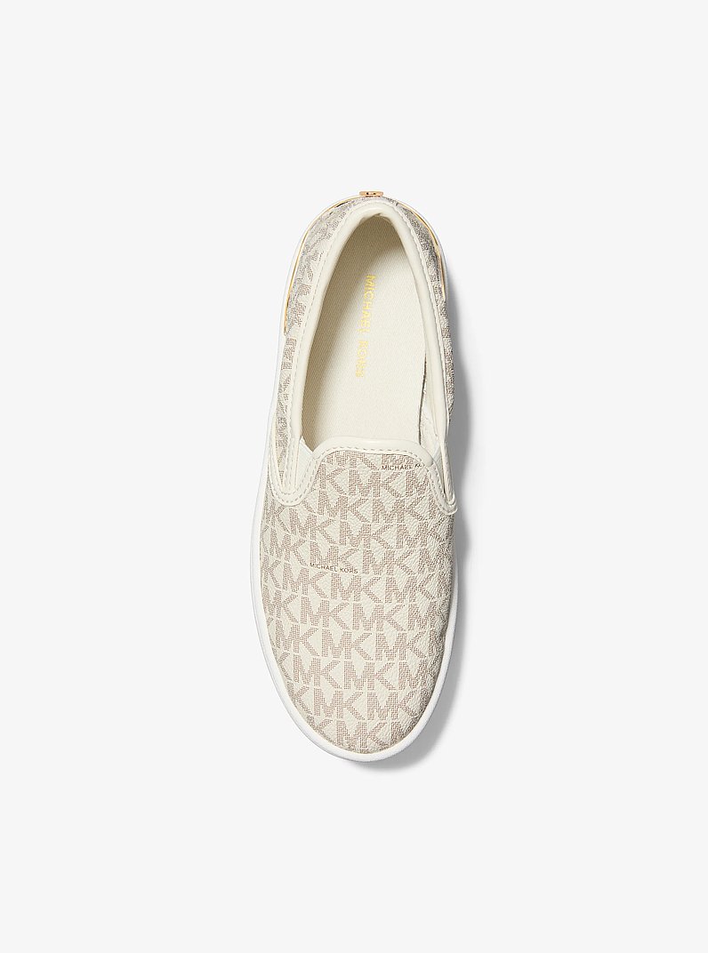 Sneaker slip-on Dottie con plateau e stampa logo in VANIGLIA | Michael Kors