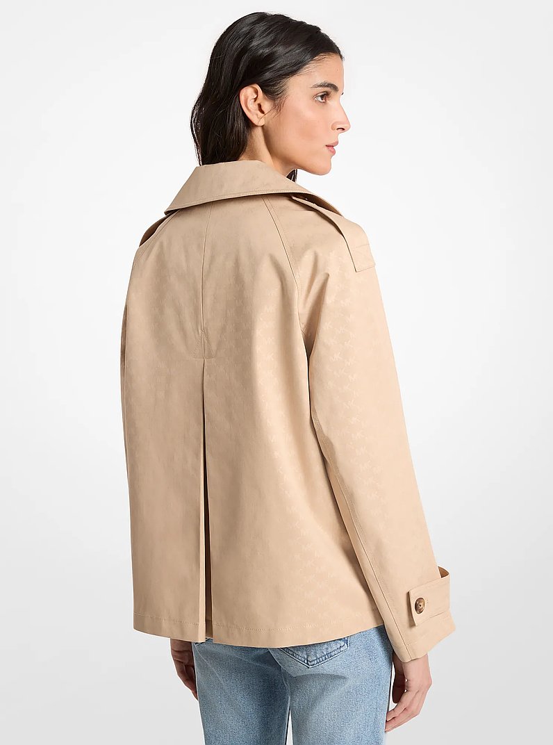 Trench-coat court tiss&eacute; &agrave; logo imprim&eacute; in CHAMOIS | Michael Kors
