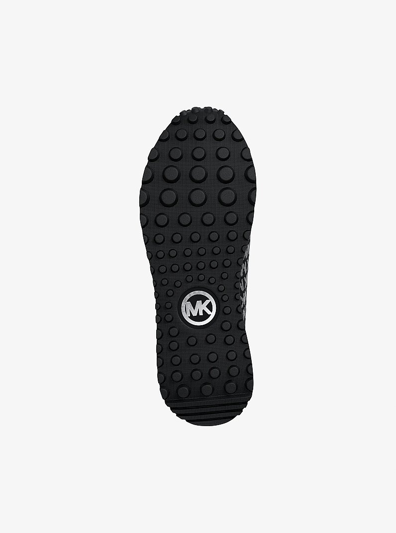 Bodie Metallic Logo Knit Slip-On Sneaker in BLACK | Michael Kors