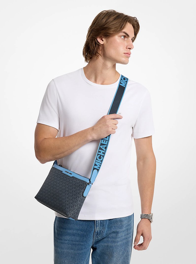 Hudson Signature Logo Messenger Bag in ADMIRL MULTI | Michael Kors