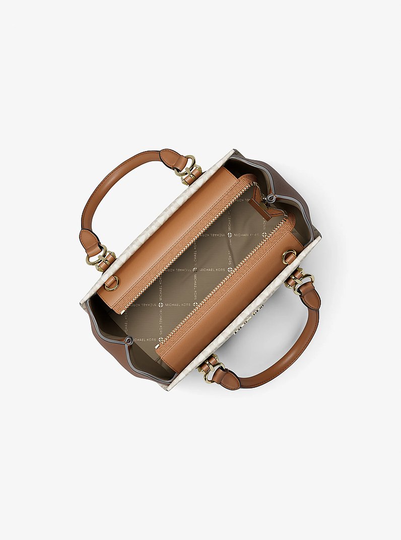 Marilyn Small Signature Logo Messenger Bag in VANILLA | Michael Kors