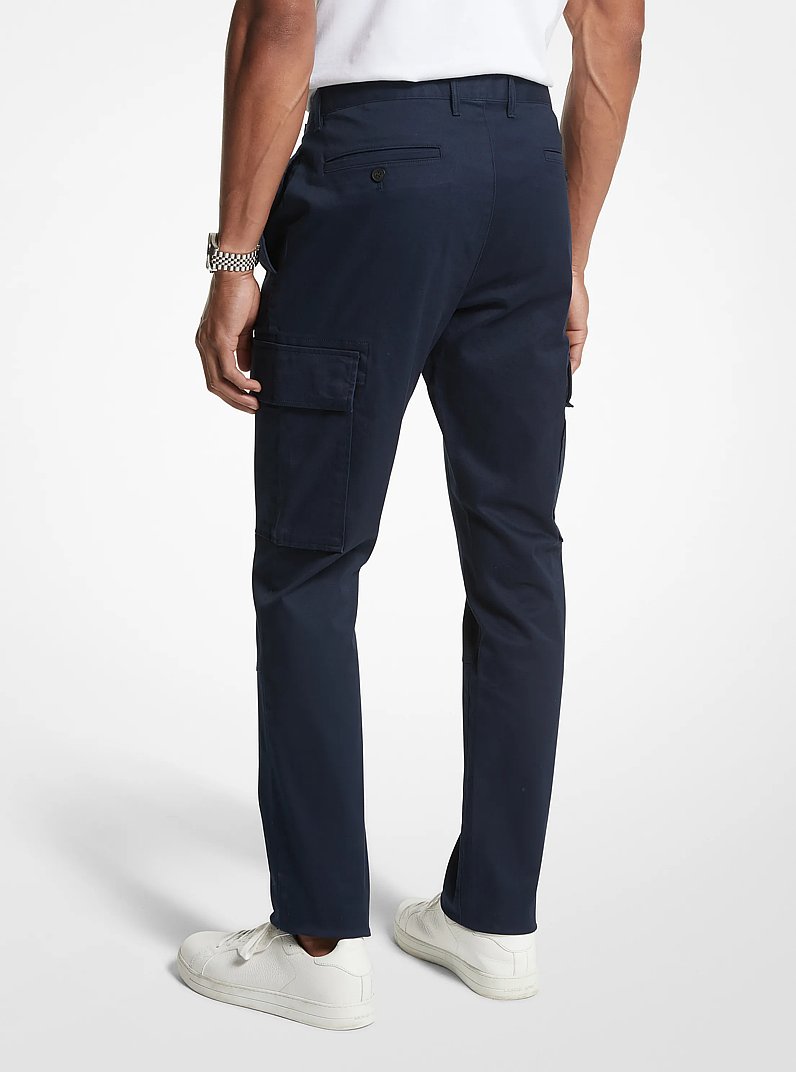 Stretch Organic Cotton Cargo Pants in MIDNIGHT | Michael Kors