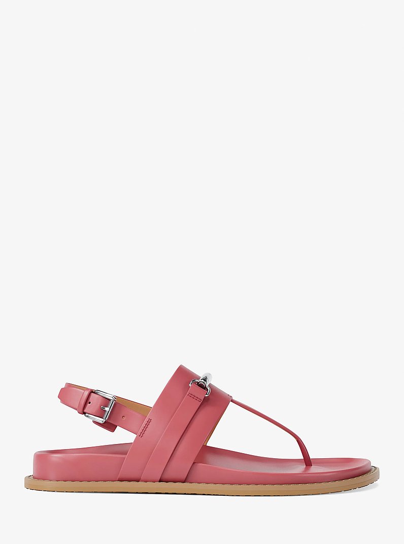 Sandalia Carson de piel con tira en T in HIBISCUS | Michael Kors