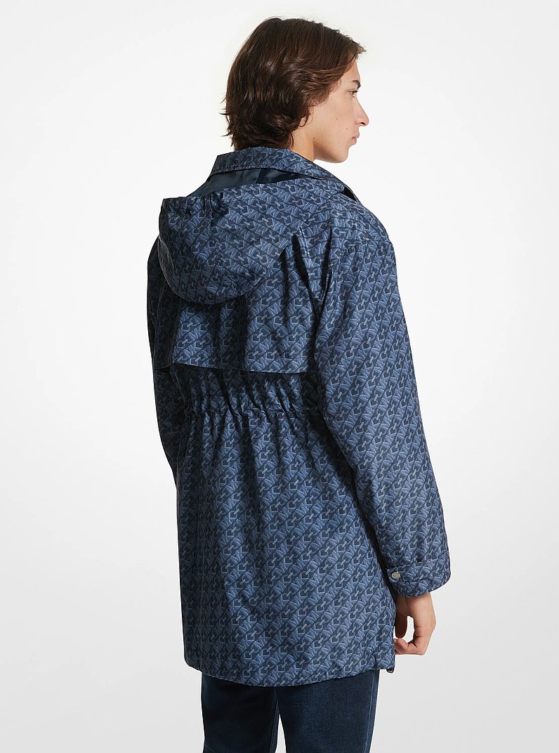 Anorak tiss&eacute; &agrave; imprim&eacute; &agrave; logo signature Empire in BLEU MENTHE | Michael Kors