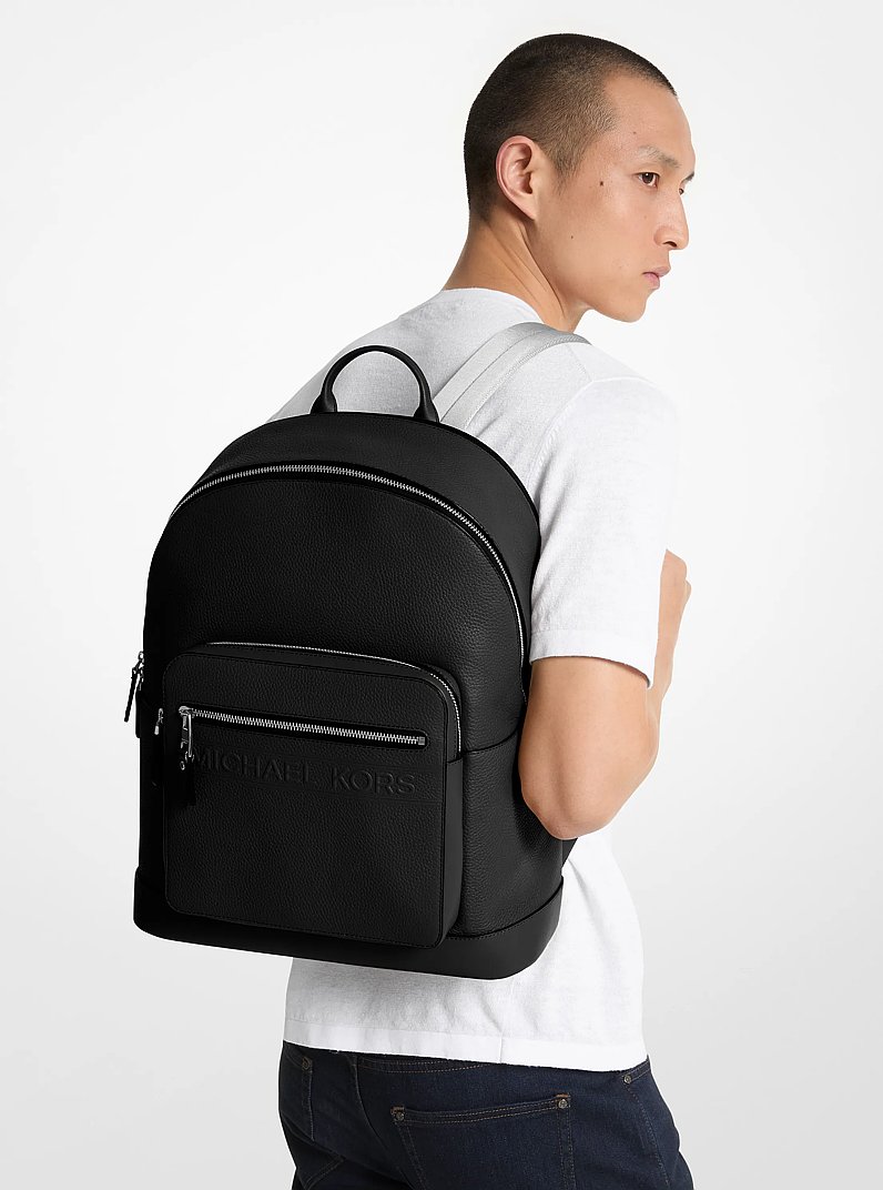 Hudson Leather Commuter Backpack in BLACK | Michael Kors