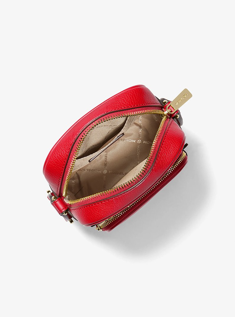 Sac &agrave; bandouli&egrave;re Jet Set de taille moyenne en cuir in ROUGE VIF | Michael Kors
