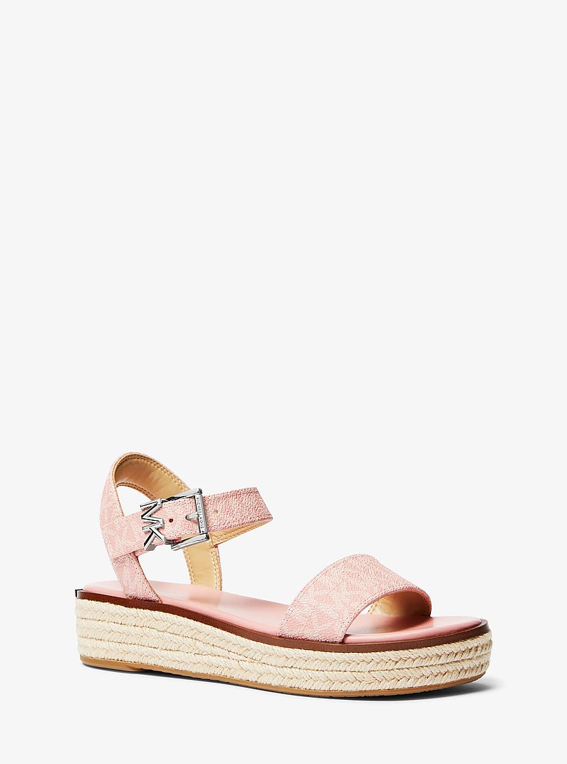 Richie Logo Platform Espadrille Sandal in PINK | Michael Kors