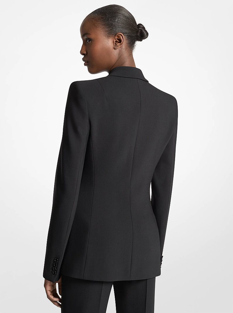 Stretch Wool Crepe Blazer in BLACK | Michael Kors