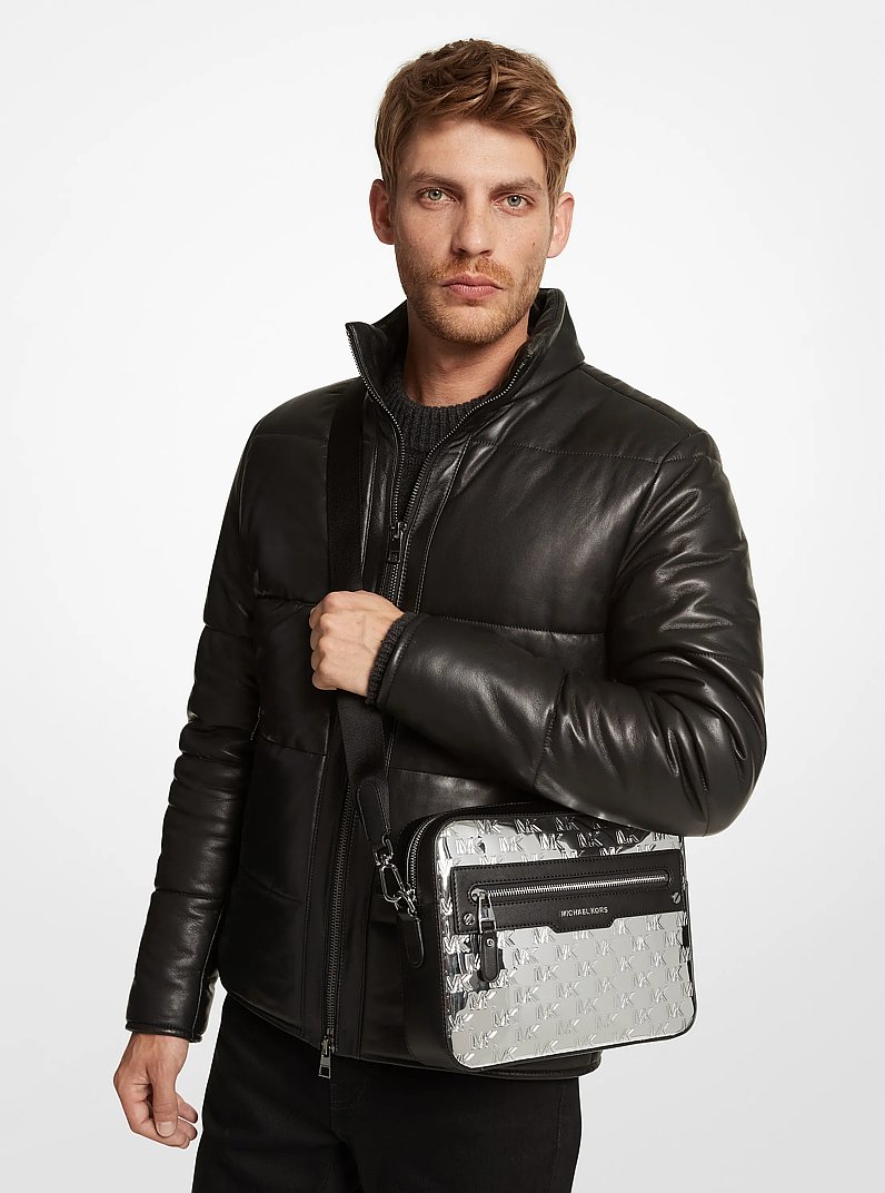 Camera bag Hudson metallizzata con logo