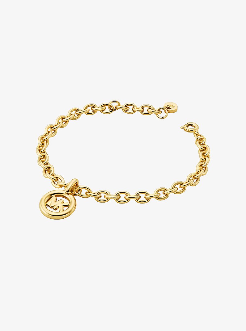 Logo Charm Chain-Link Bracelet in GOLD | Michael Kors