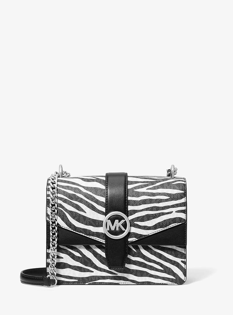 Greenwich Small Animal Print Logo Crossbody Bag in BLACK - Sale