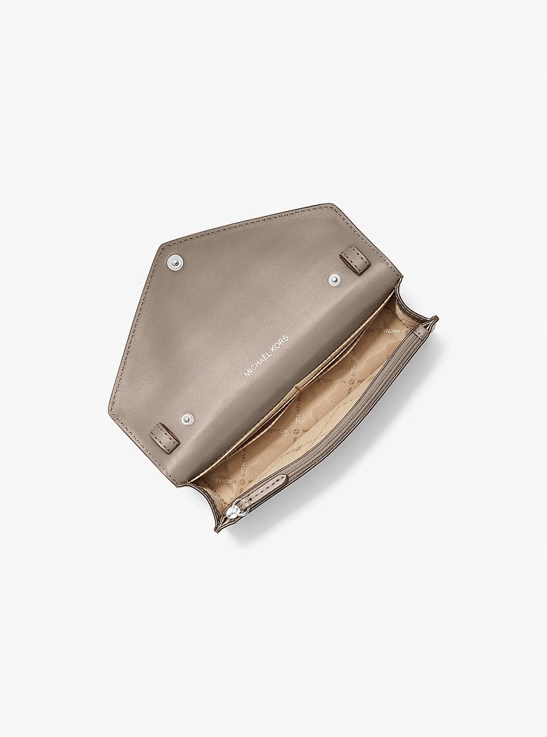 Small Saffiano Leather Envelope Crossbody Bag