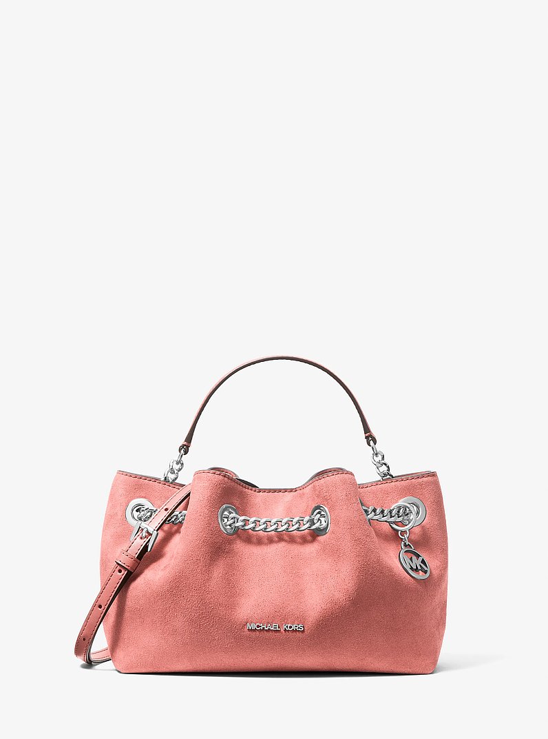 Mina Small Polyester Microsuede Crossbody Bag in SUNSET ROSE | Michael Kors