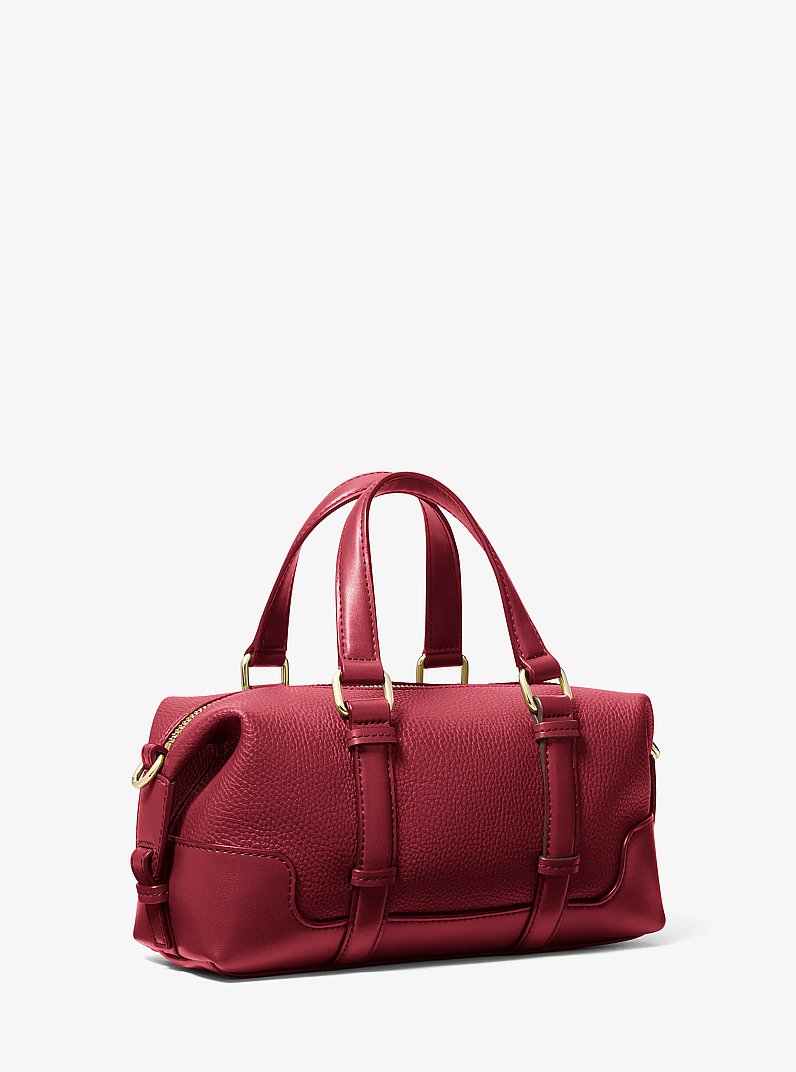 Teddi Extra-Small Textured Slouchy Crossbody Bag in DEEP RED | Michael Kors