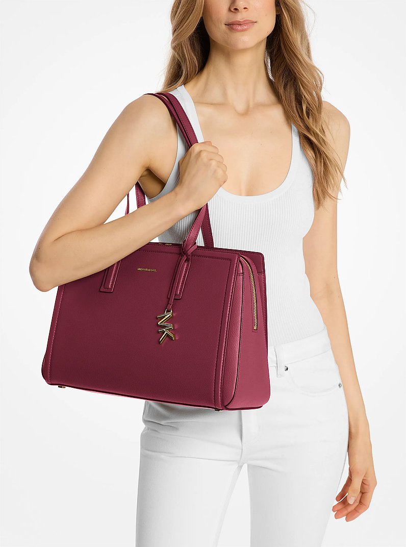 Bolso tote Laila mediano de piel in MORA | Michael Kors