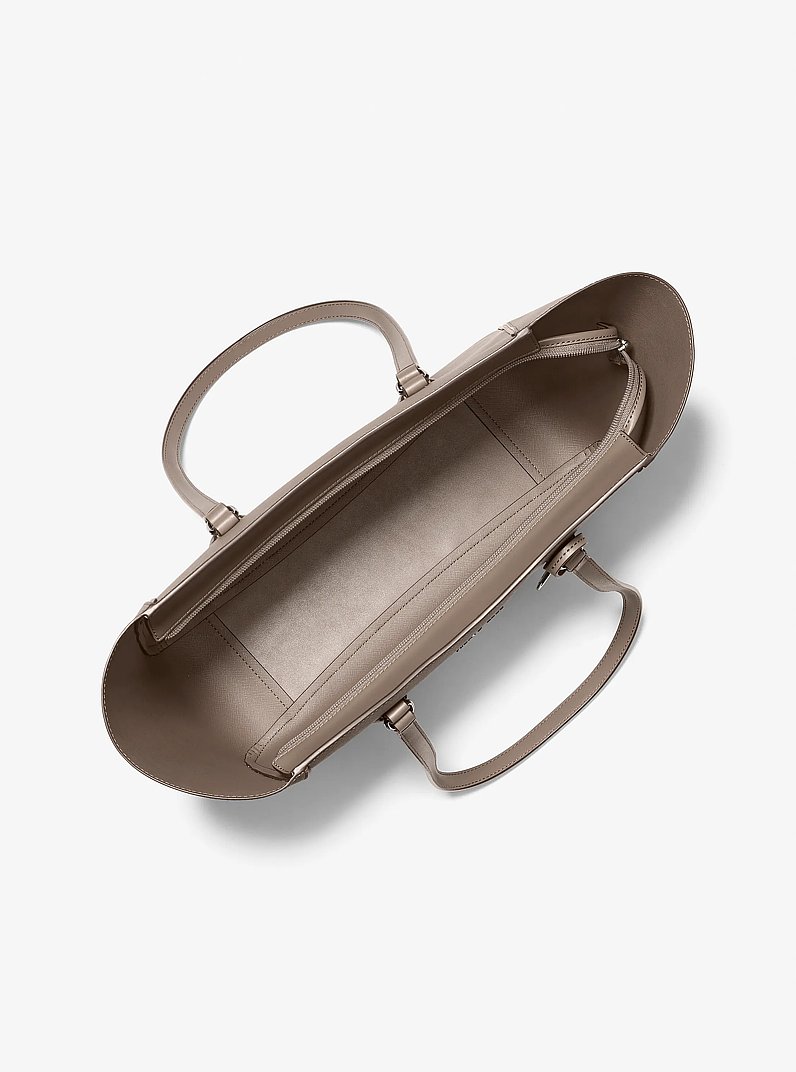 Jet Set Travel Large Smooth and Signature Logo 3-in-1 Tote Bag in MUSHROOM | Michael Kors