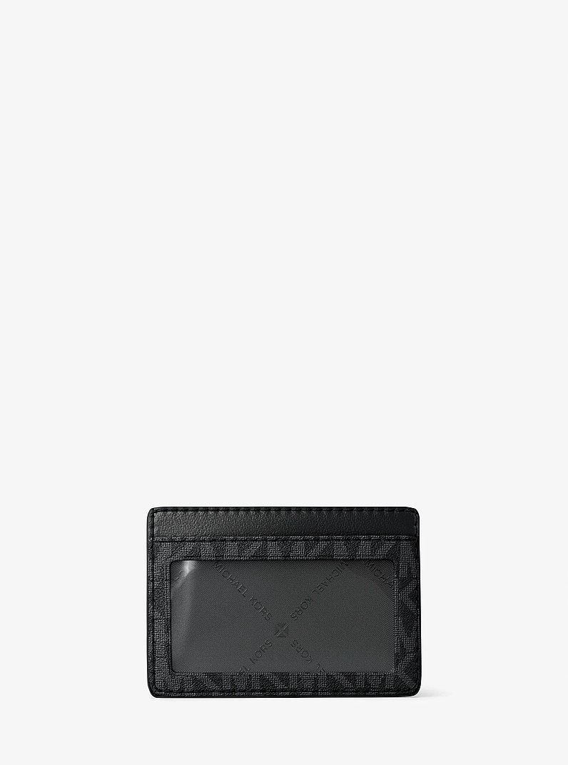Medium Logo Pouch and Card Case Gift Set in BLACK | Michael Kors
