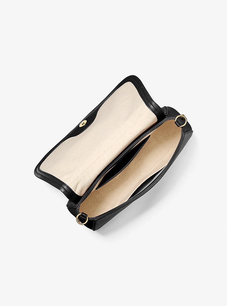 Wandelbare Schultertasche Nolita Medium aus gekrispeltem Leder in SCHWARZ | Michael Kors