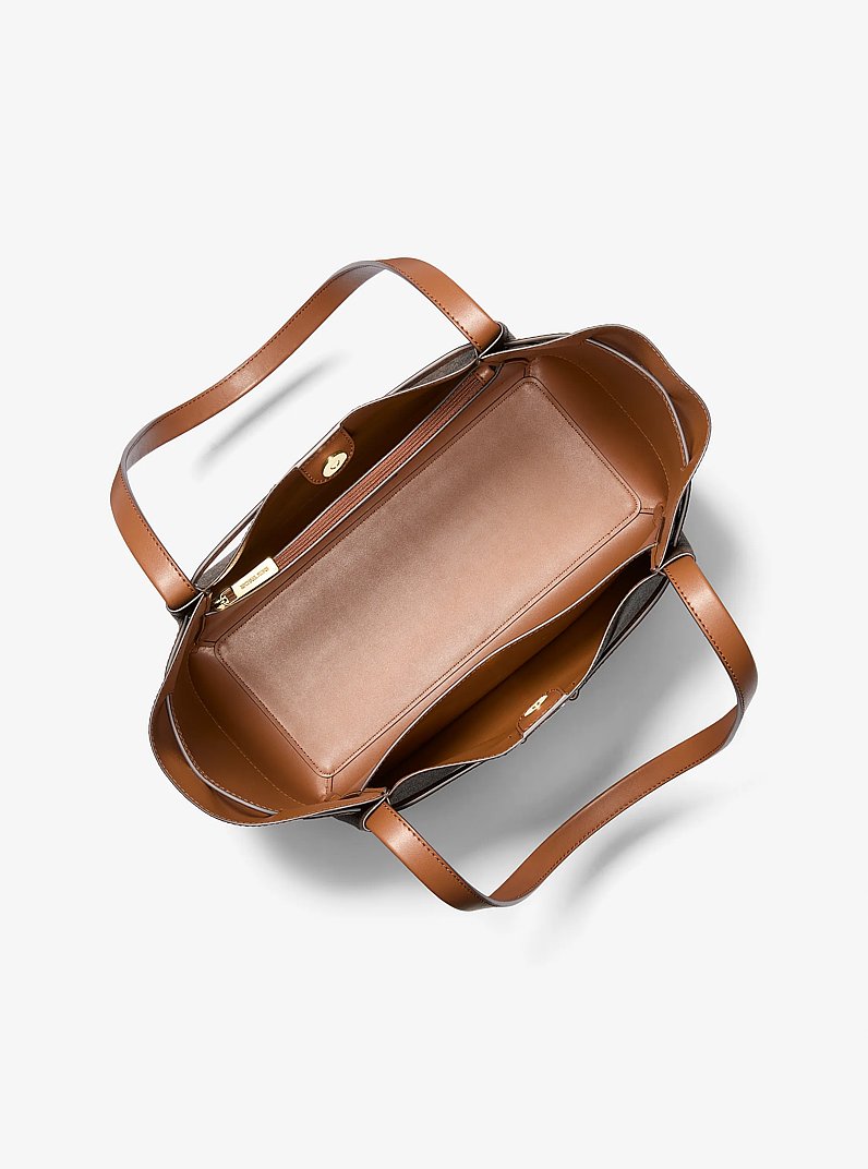 Reed Large Signature Logo Tote Bag in BROWN | Michael Kors