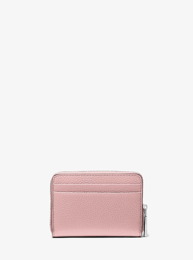 Jet Set Small Pebbled Leather Zip-Around Card Case in SMOKEY ROSE | Michael Kors