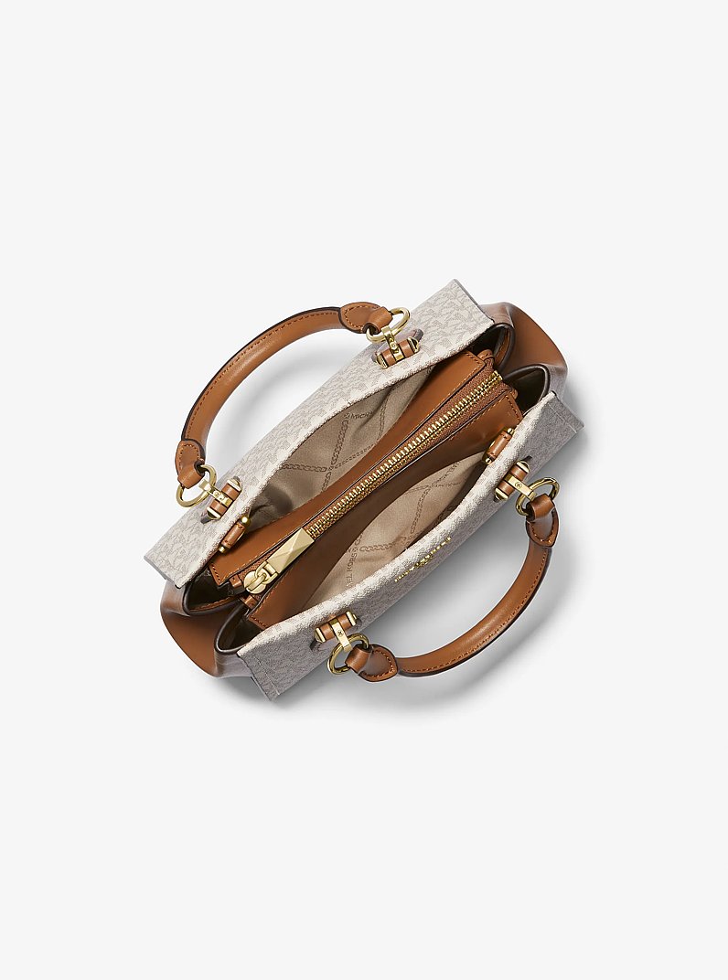 Marilyn Small Logo Crossbody Bag in VANILLA/ACORN | Michael Kors