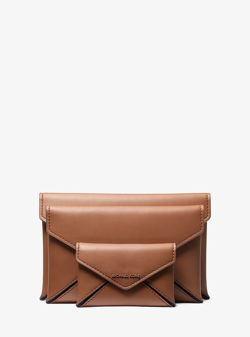 Jordi 3-in-1 Leather Envelope Wallet in LUGGAGE | Michael Kors