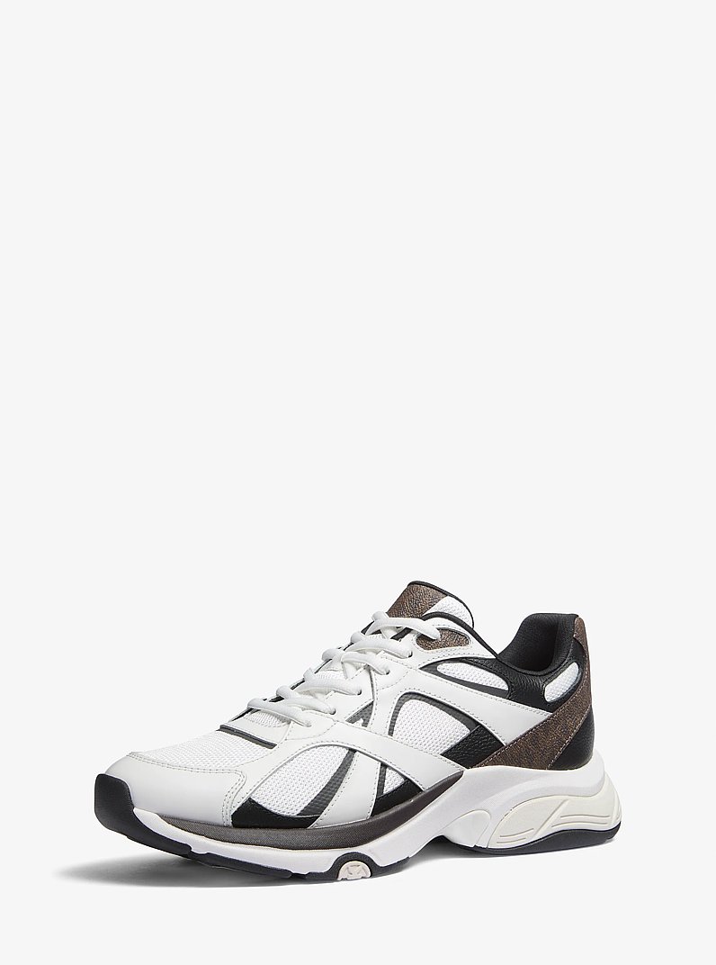Leo Mixed-Media Trainer in BROWN MULTI | Michael Kors