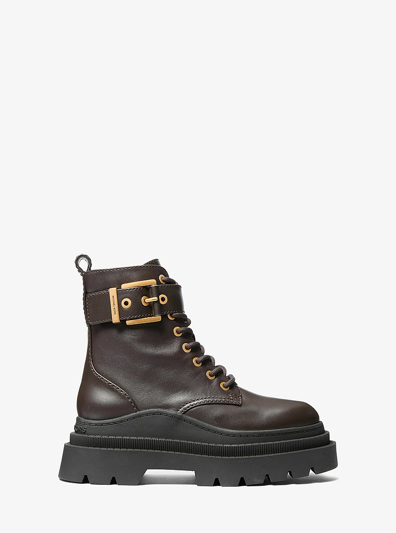 Colby Leather Combat Boot in CHOCOLATE | Michael Kors