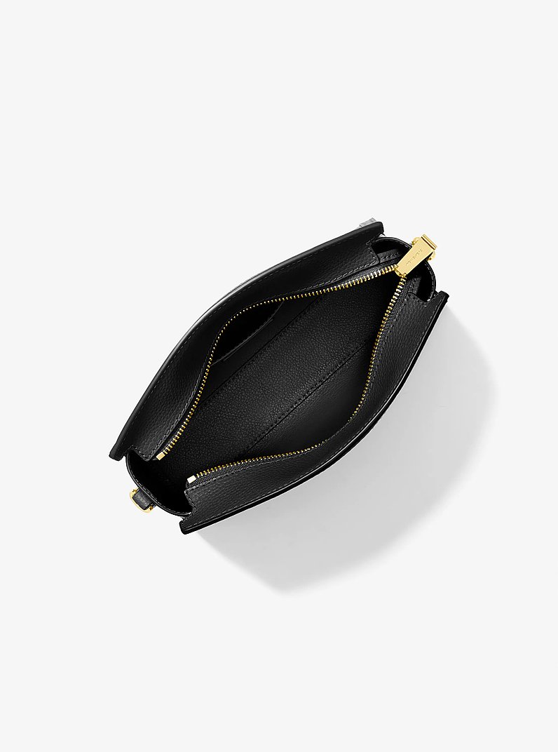 Chantal Large Pebbled Leather Crossbody Bag in BLACK | Michael Kors