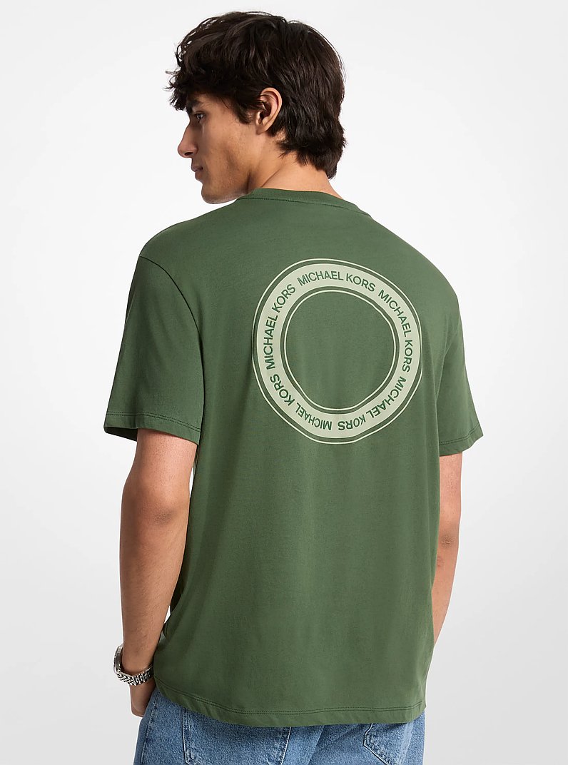 Graphic Logo Cotton T-Shirt in DARK MOSS | Michael Kors